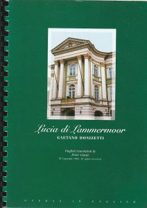 Vocal score of Lucia di Lammermoor